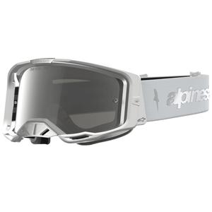 Occhiali da motocross Alpinestars Vision 8 Amber bianco-argento
