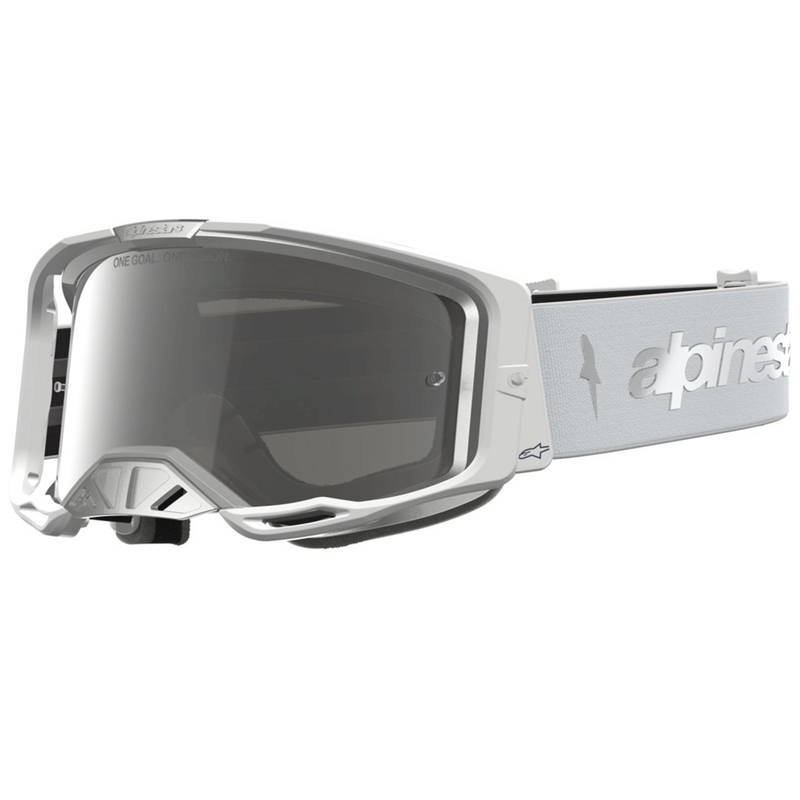 Occhiali da motocross Alpinestars Vision 8 Amber bianco-argento