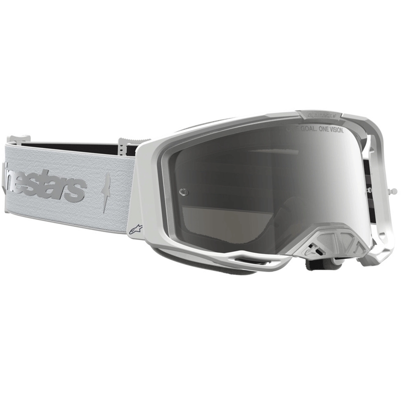 Occhiali da motocross Alpinestars Vision 8 Amber bianco-argento