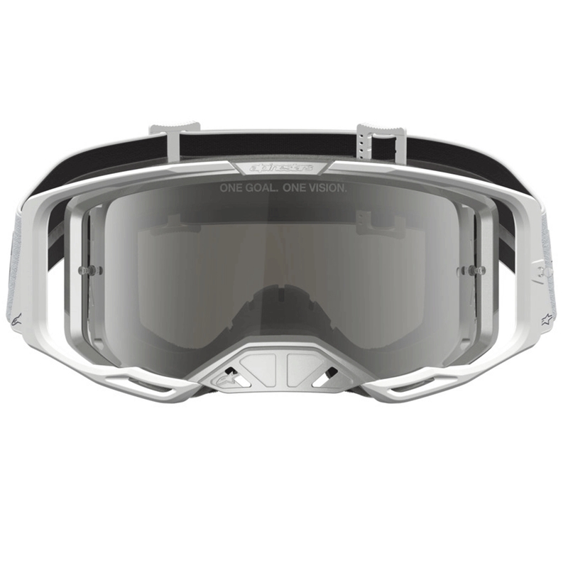 Occhiali da motocross Alpinestars Vision 8 Amber bianco-argento