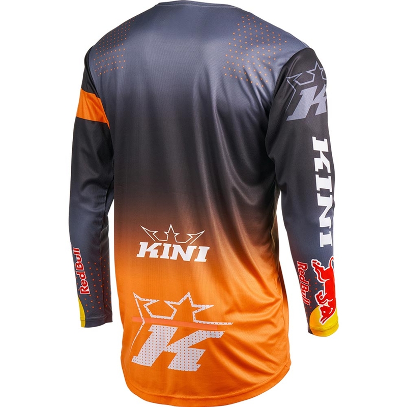 Maglia da motocross KINI Red Bull 2.0 MXC grigio-arancione
