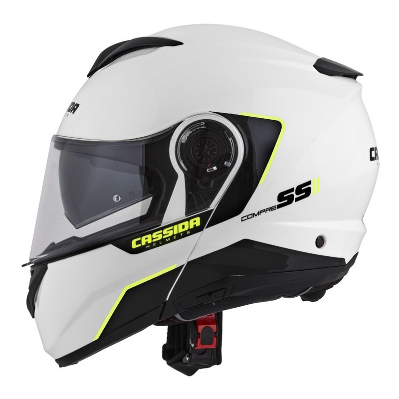 Casco moto Cassida Compress 2.0 Refraction bianco-nero-giallo fluo
