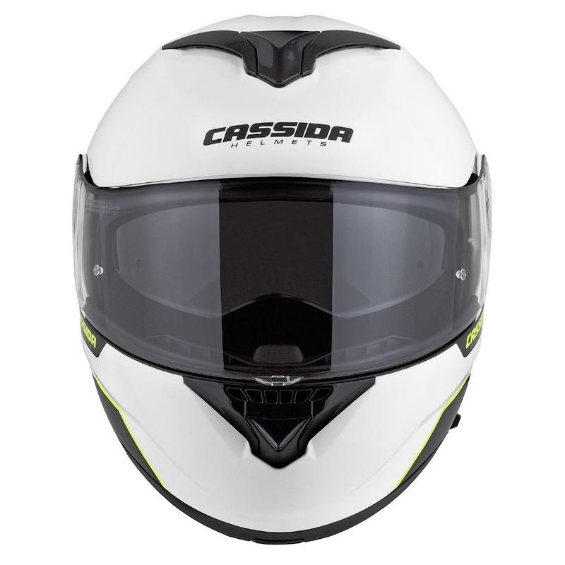 Casco moto Cassida Compress 2.0 Refraction bianco-nero-giallo fluo