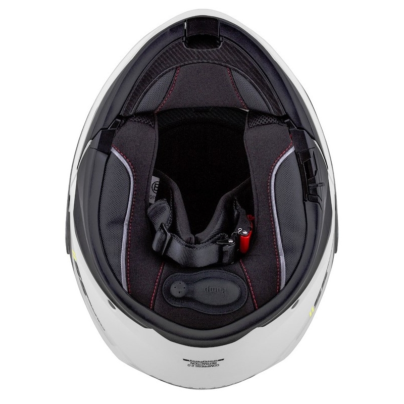 Casco moto Cassida Compress 2.0 Refraction bianco-nero-giallo fluo
