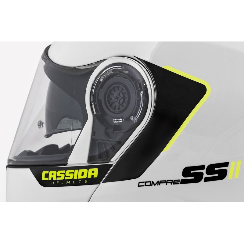 Casco moto Cassida Compress 2.0 Refraction bianco-nero-giallo fluo