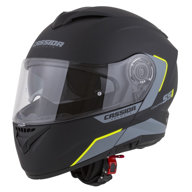 Casco da moto Cassida Compress 2.0 Refraction nero-grigio-giallo fluo Saldi