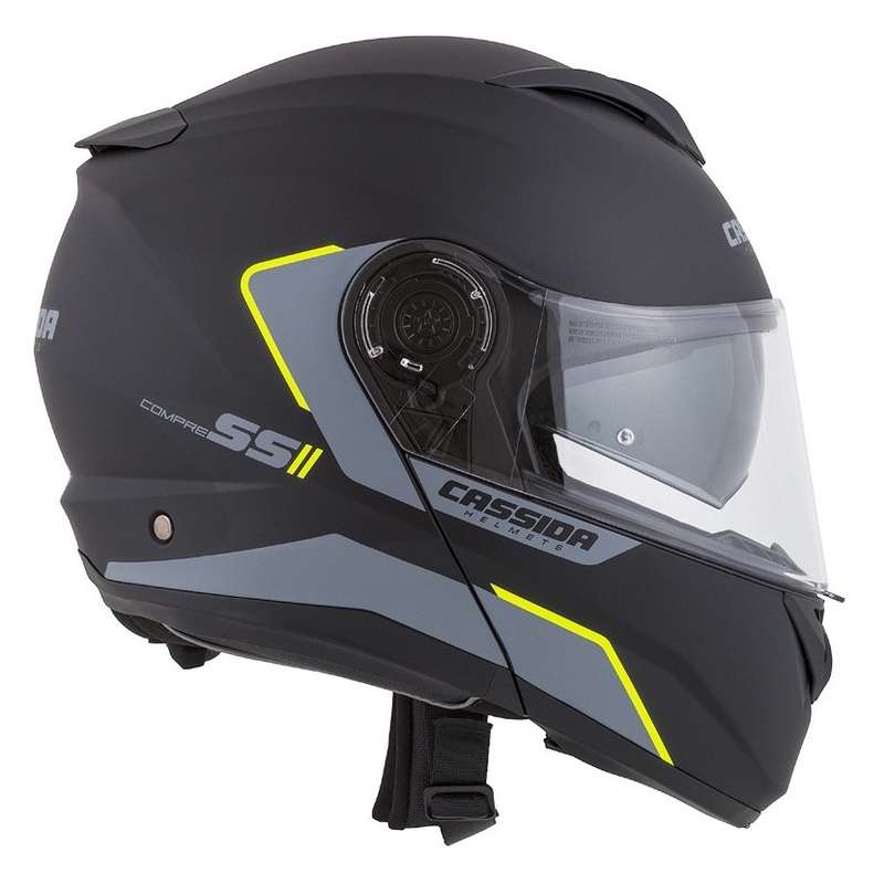 Casco da moto Cassida Compress 2.0 Refraction nero-grigio-giallo fluo Saldi
