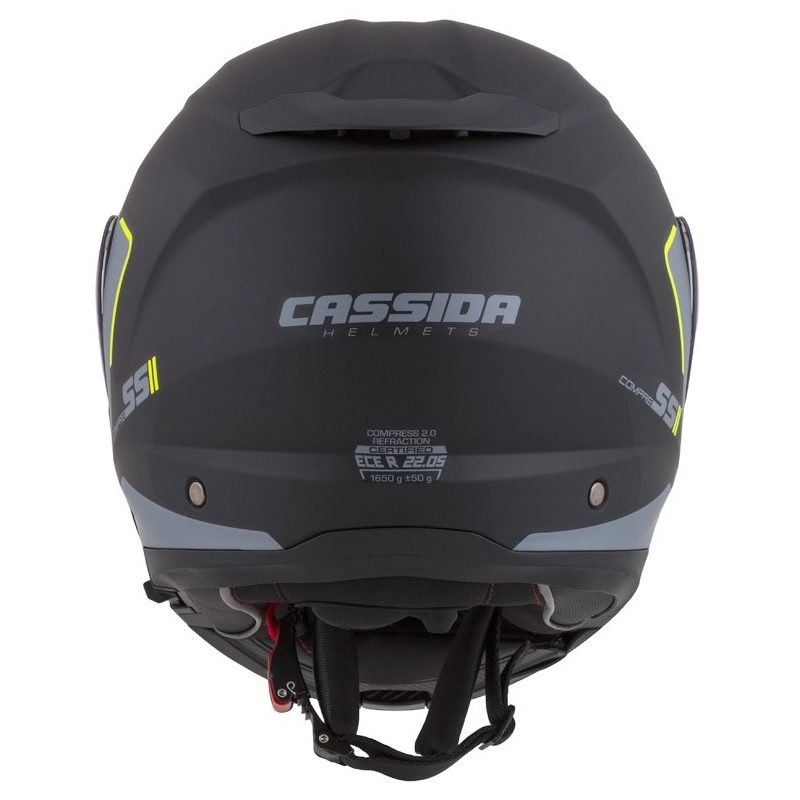 Casco da moto Cassida Compress 2.0 Refraction nero-grigio-giallo fluo Saldi