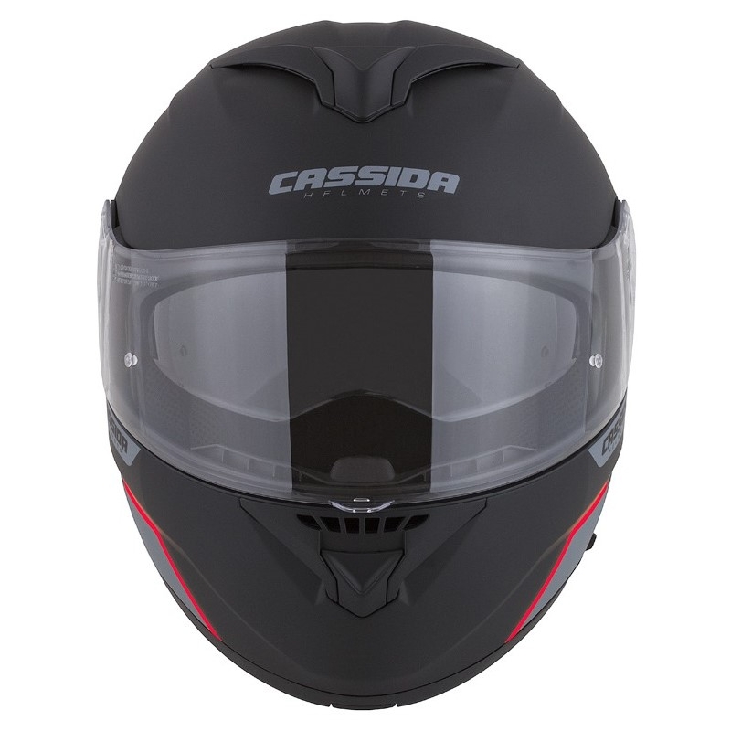 Casco da moto Cassida Compress 2.0 Refraction nero-grigio-rosso