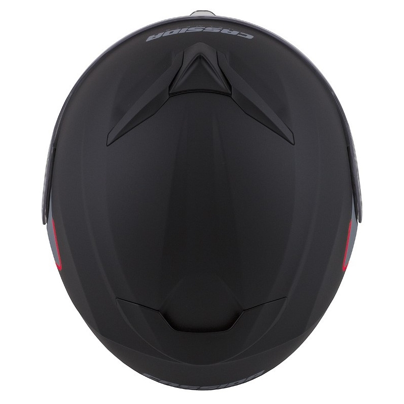 Casco da moto Cassida Compress 2.0 Refraction nero-grigio-rosso