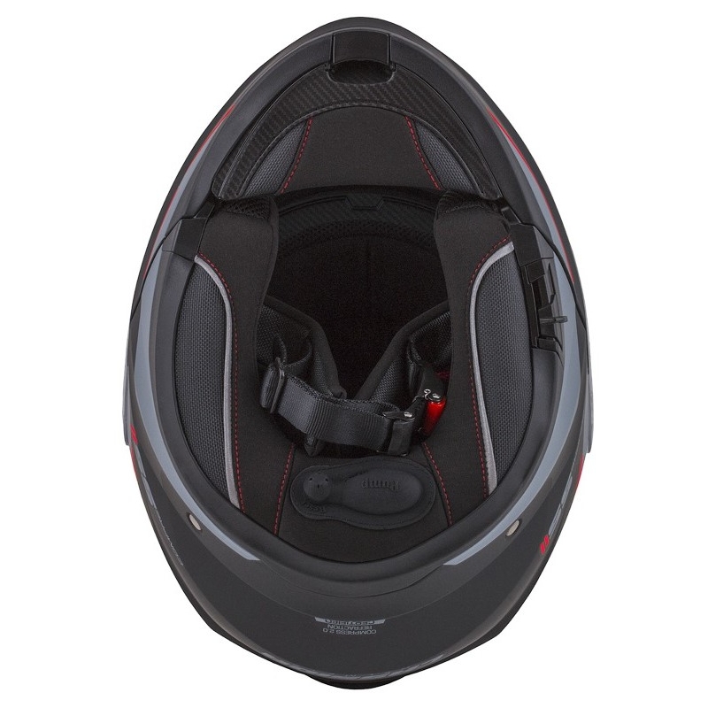 Casco da moto Cassida Compress 2.0 Refraction nero-grigio-rosso