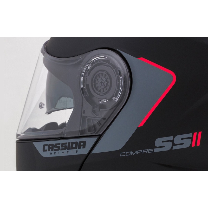 Casco da moto Cassida Compress 2.0 Refraction nero-grigio-rosso