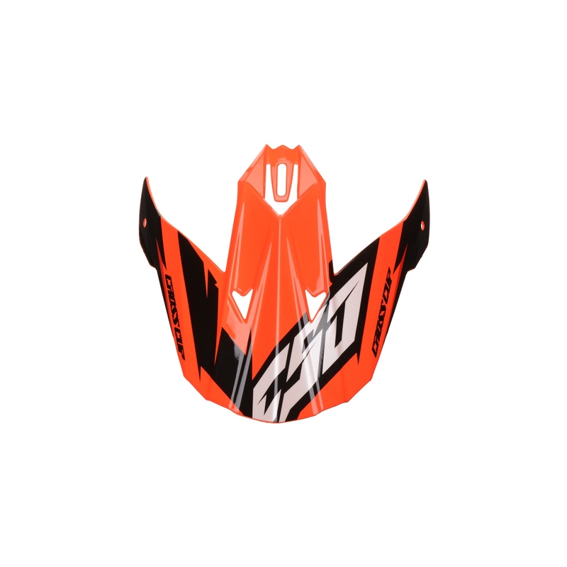 Visiera per casco Cassida Cross Cup Two Kids nero-bianco-grigio-arancio fluo