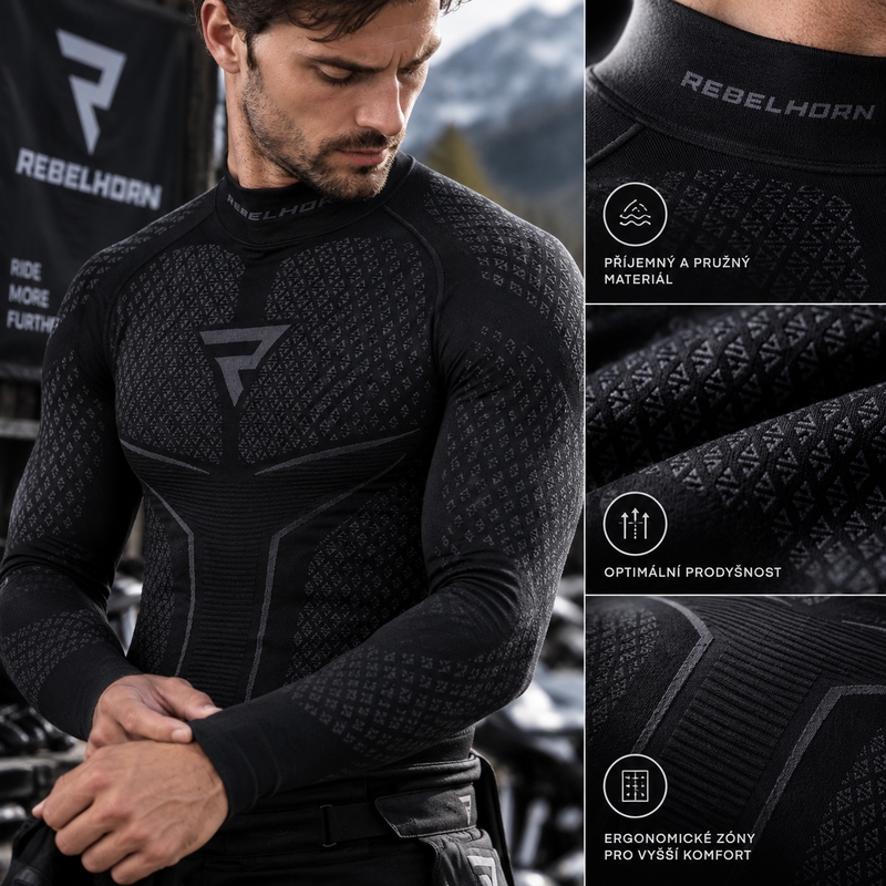 Camicia termica Rebelhorn Therm II nero-grigio