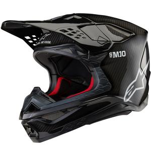 Casco da motocross Alpinestars Supertech S-M10 Solid FIM2 nero