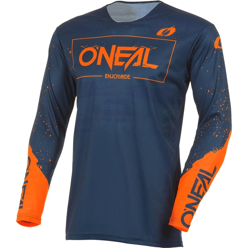 Maglia da motocross O'Neal Mayhem Paint blu-arancione
