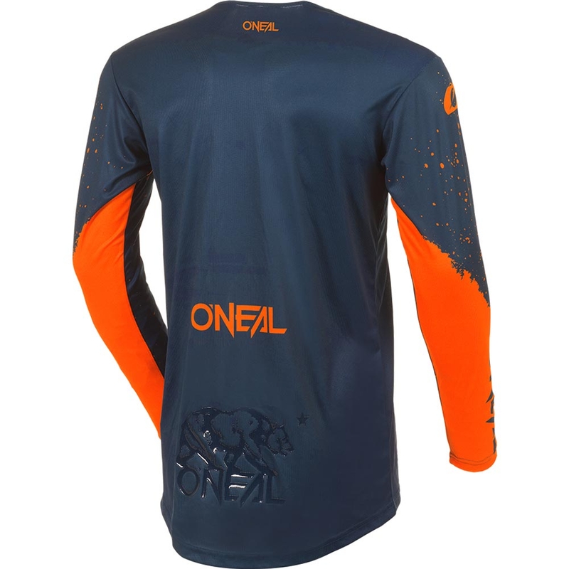 Maglia da motocross O'Neal Mayhem Paint blu-arancione