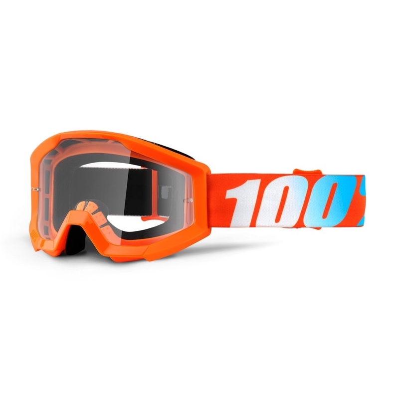 Dětské motokrosové brýle 100% Strata oranžové (čiré plexi)