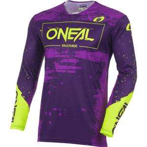 Maglia da motocross O'Neal Mayhem Paint viola-giallo neon