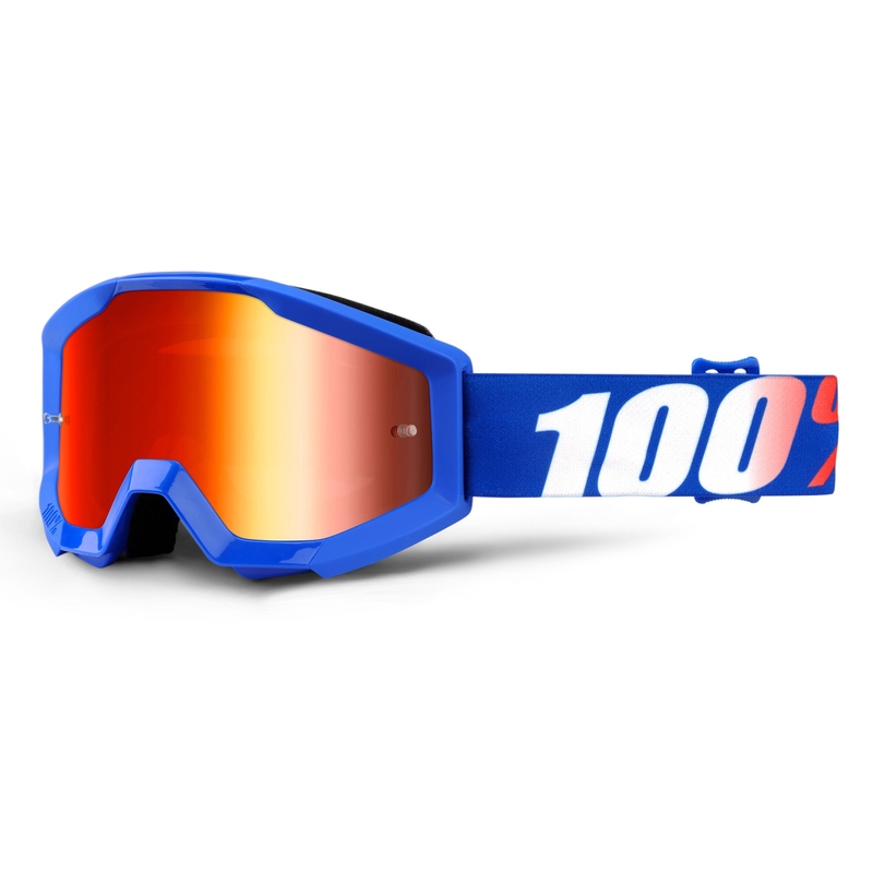 Dětské motokrosové brýle 100% Strata Nation (červené plexi)