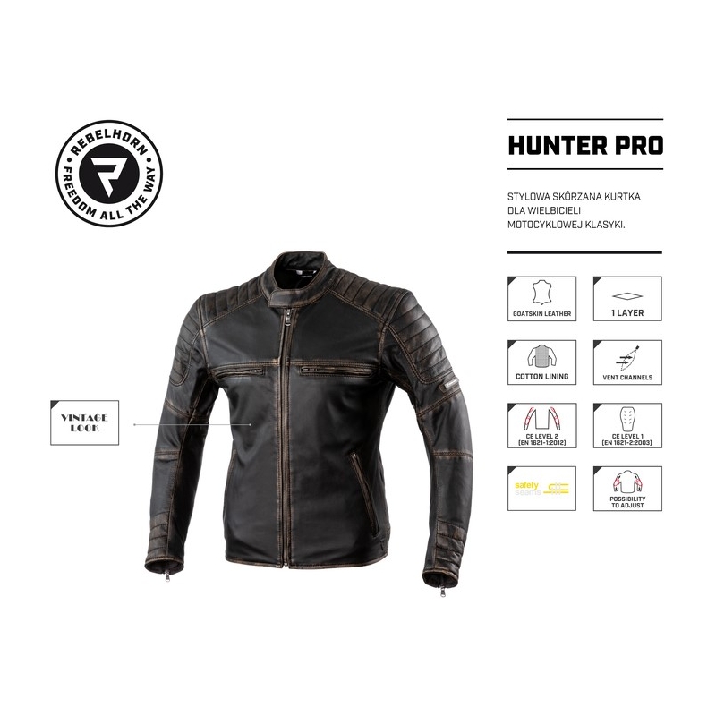 Giacca da moto Rebelhorn Hunter Pro Vintage Brown Saldi