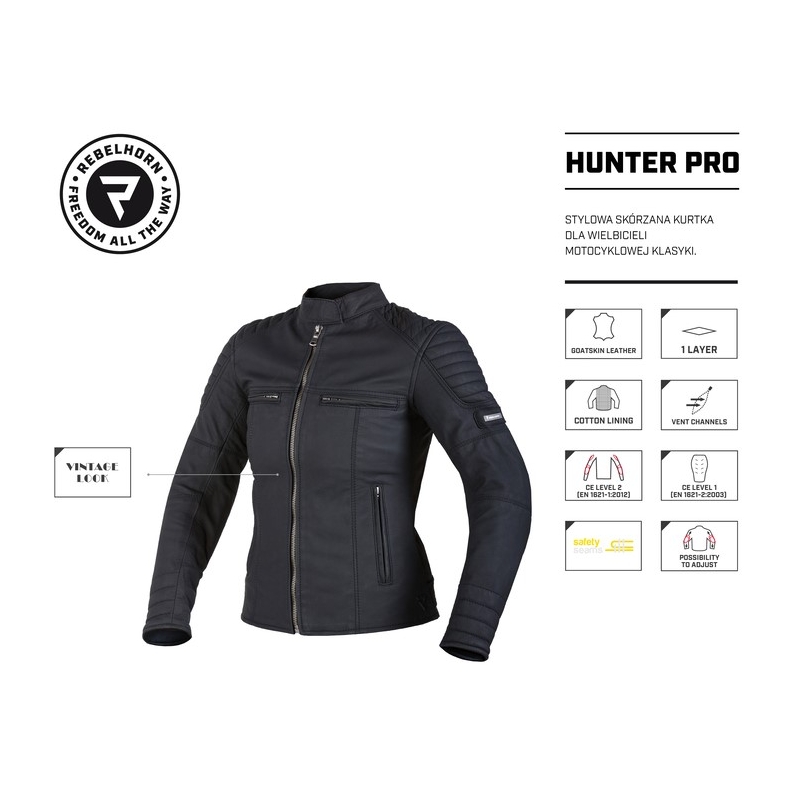 Giacca da moto Rebelhorn Hunter Pro Donna Nero Saldi