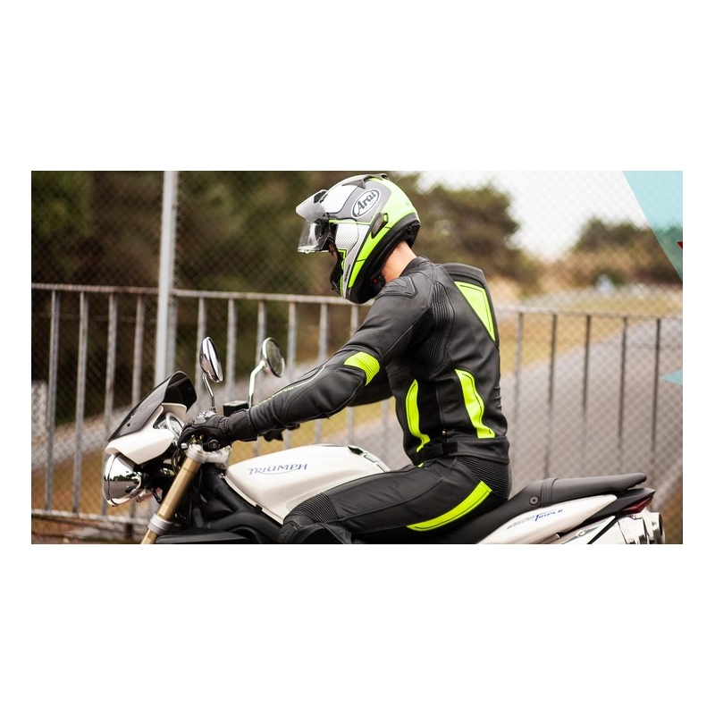 Bunda na motorku Ozone Volt černo-fluo žlutá