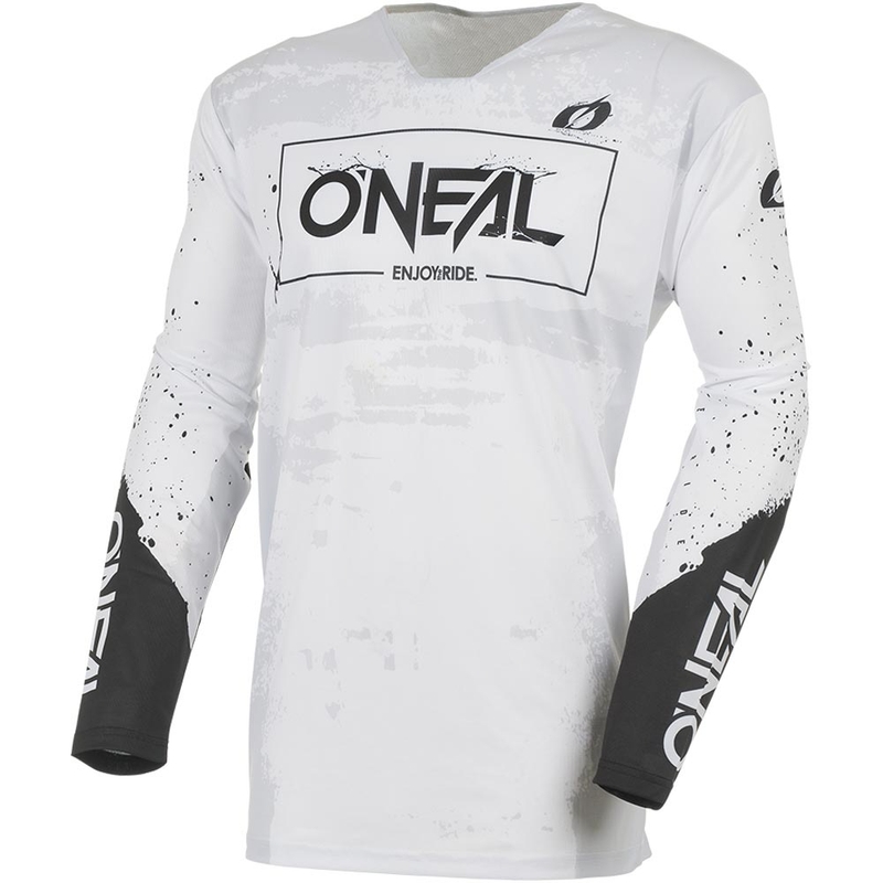 Maglia da motocross O'Neal Mayhem Paint bianca-nera