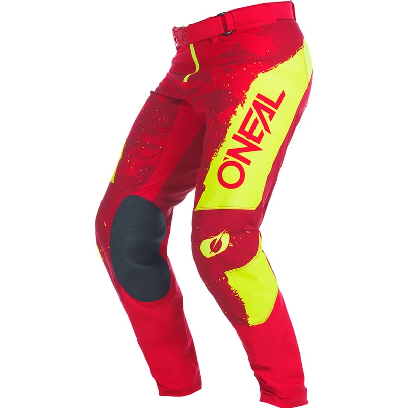 Pantaloni da motocross O'Neal Mayhem Paint rosso-giallo neon