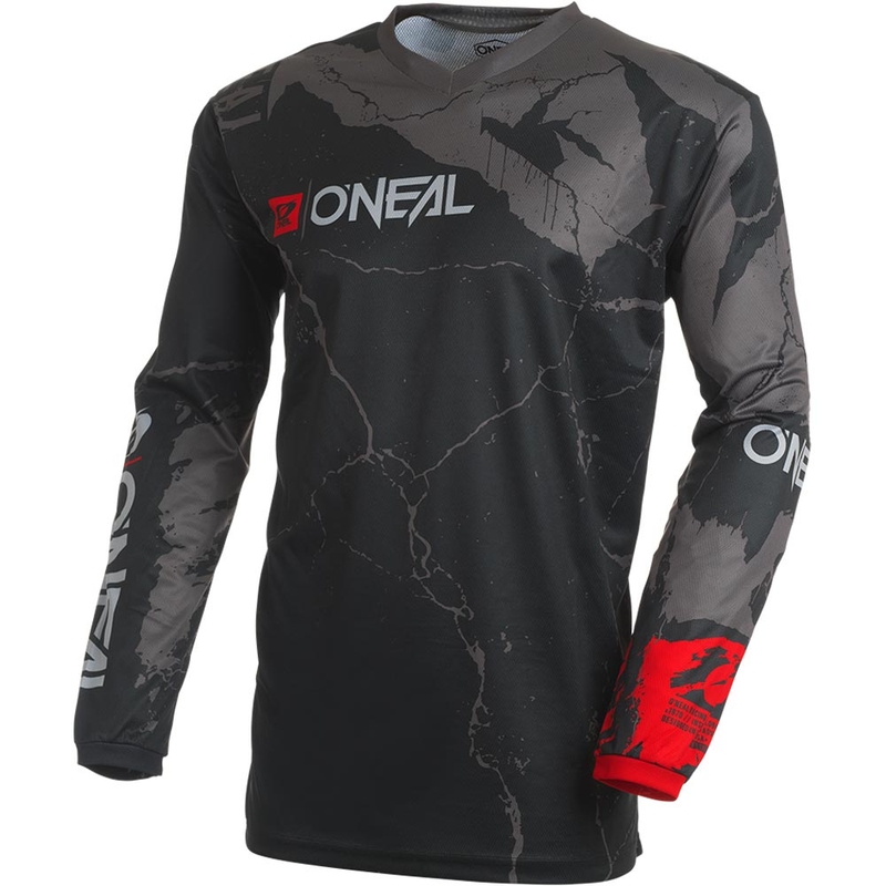 Maglia da motocross O'Neal Element Acid nera e grigia