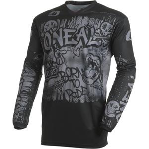 Maglia da motocross O'Neal Element Rancid nera-grigia
