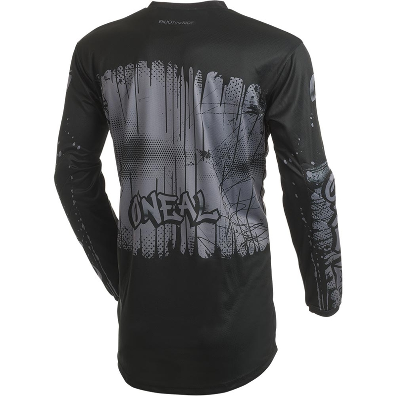 Maglia da motocross O'Neal Element Rancid nera-grigia
