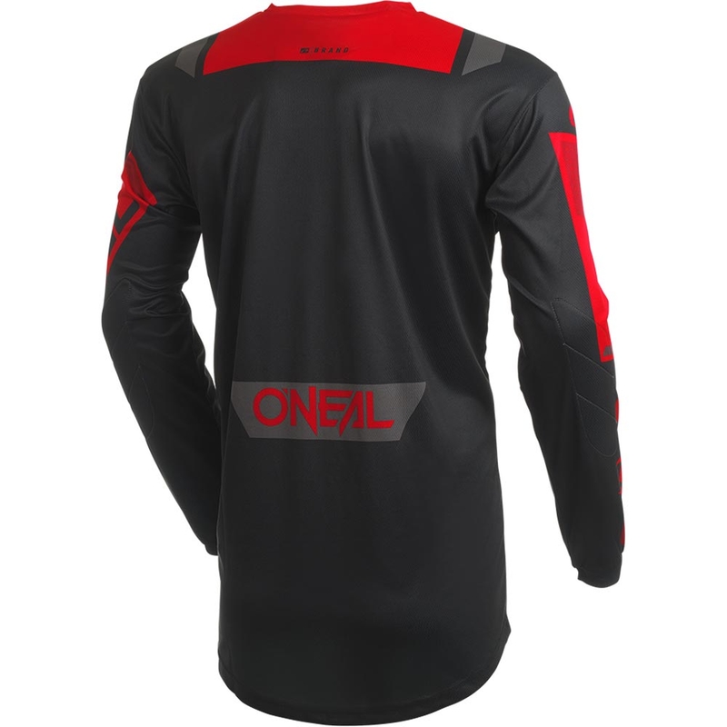 Maglia da motocross O'Neal Element Factor nera-rossa