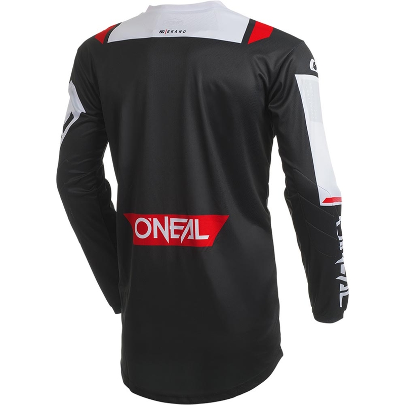 Maglia da motocross O'Neal Element Factor nera e bianca