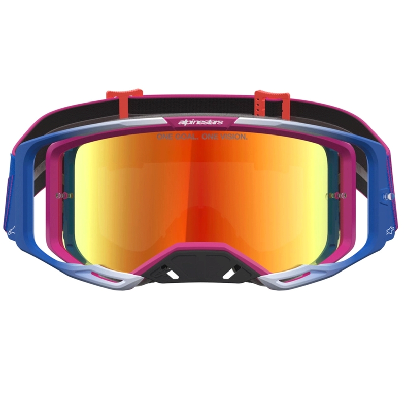 Occhiali da motocross Alpinestars Vision 8 Maven rosso-nero