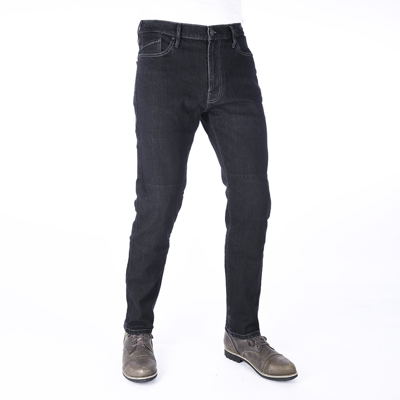 Prodloužené jeansy na motorku Oxford Original Approved Slim Fit černé