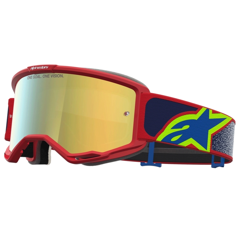 Occhiali da motocross Alpinestars Vision 5 Drag rosso-blu-giallo fluo