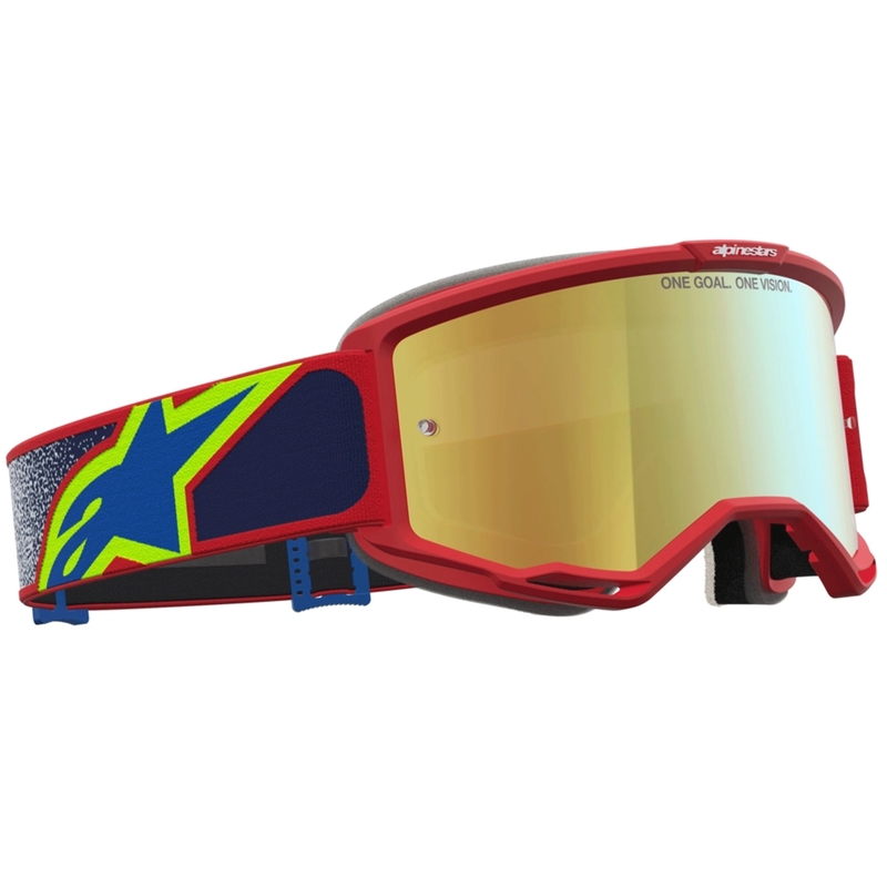 Occhiali da motocross Alpinestars Vision 5 Drag rosso-blu-giallo fluo