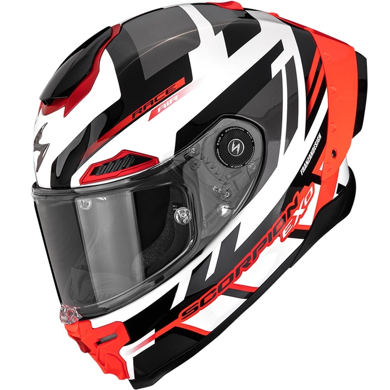 Casco integrale da moto Scorpion EXO-RACE Air Carbon Fury bianco-argento-rosso