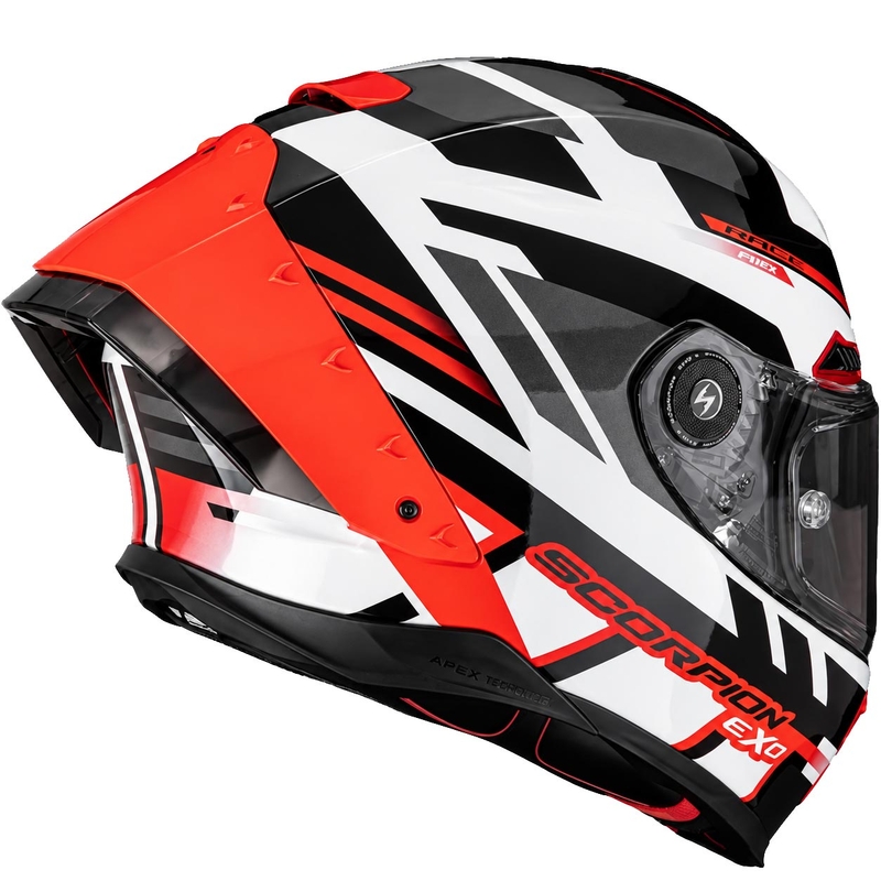 Casco integrale da moto Scorpion EXO-RACE Air Carbon Fury bianco-argento-rosso