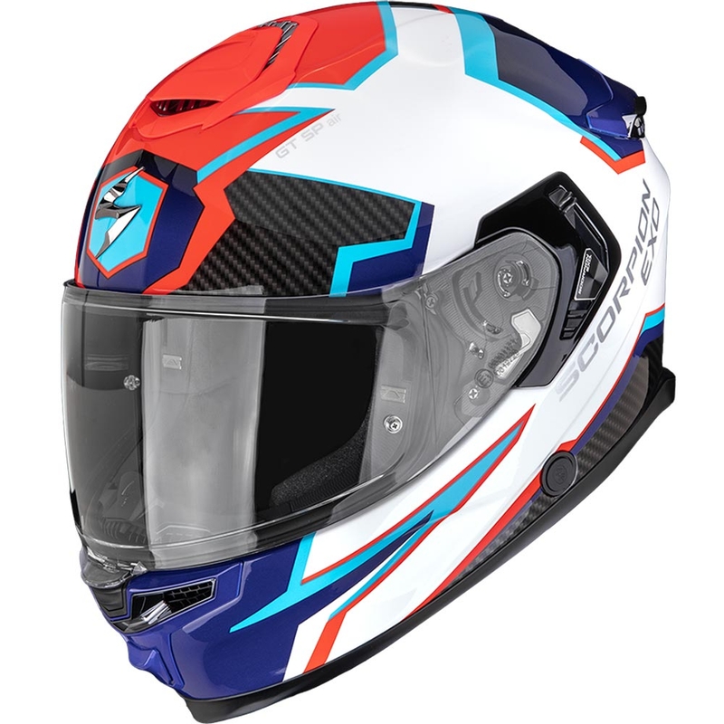 Casco integrale da moto Scorpion EXO-GT SP Air Atlas bianco-blu-rosso