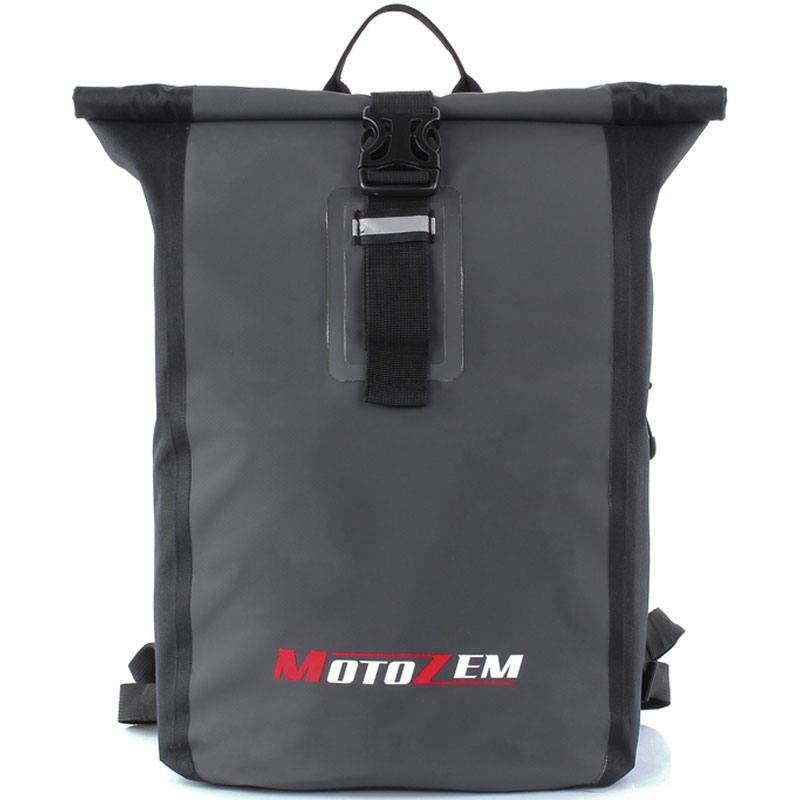 Zaino impermeabile MotoZem nero-grigio