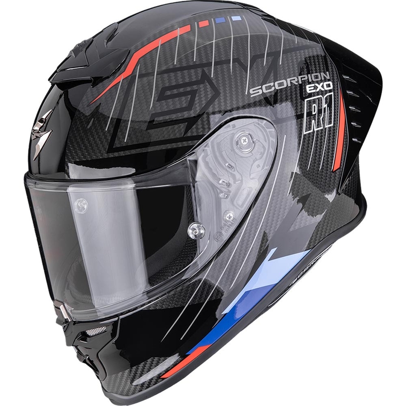 Casco integrale da moto Scorpion EXO-R1 EVO II Air Surge nero-blu-rosso