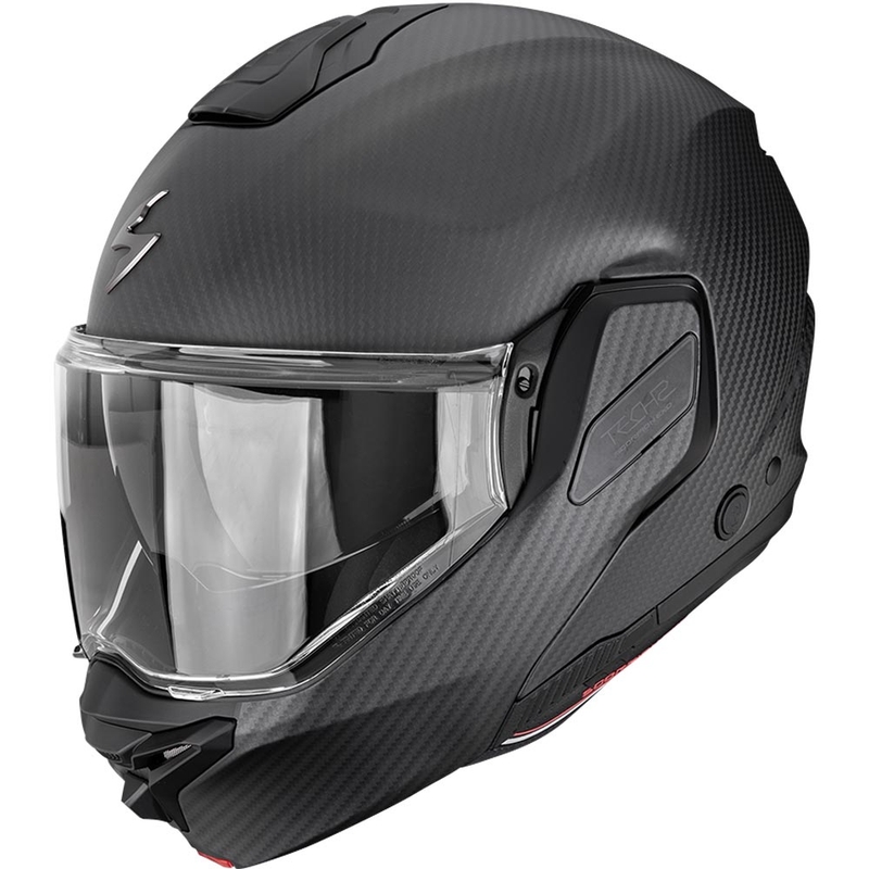 Casco da moto modulare Scorpion EXO-TECH II Carbon Solid, nero opaco.