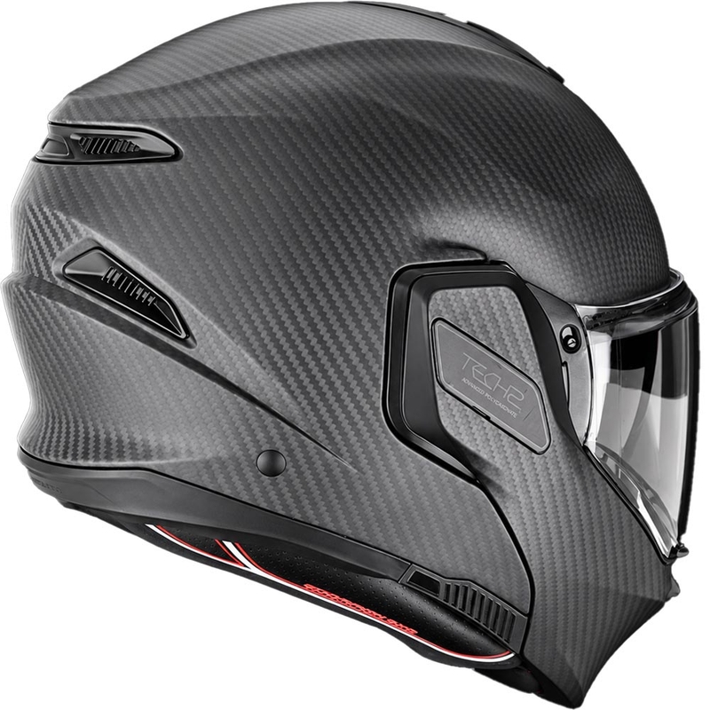 Casco da moto modulare Scorpion EXO-TECH II Carbon Solid, nero opaco.