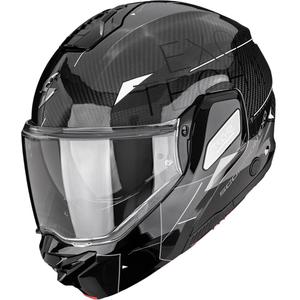 Casco da moto modulare Scorpion EXO-TECH II Carbon Viator nero-argento