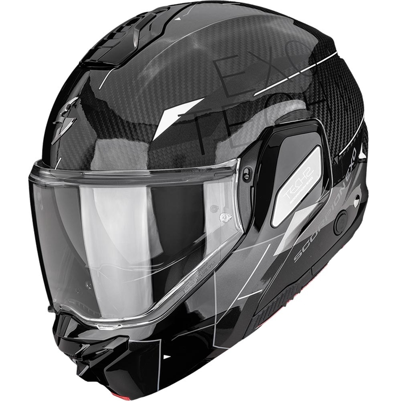 Casco da moto modulare Scorpion EXO-TECH II Carbon Viator nero-argento