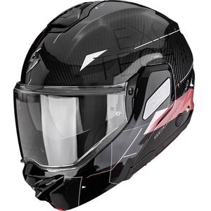 Casco da moto modulare Scorpion EXO-TECH II Carbon Viator nero-rosa
