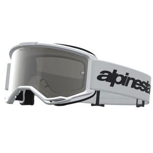 Occhiali da motocross Alpinestars Vision 3 Wordmark bianco-nero