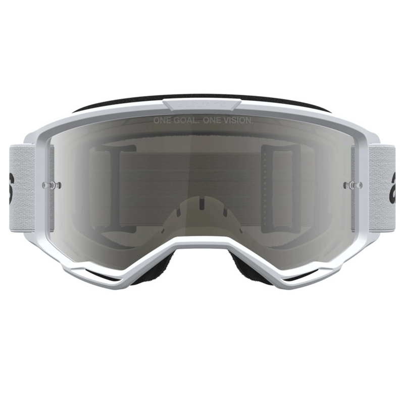 Occhiali da motocross Alpinestars Vision 3 Wordmark bianco-nero